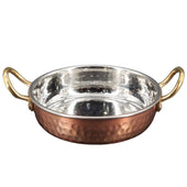 Copper Fry pan SS Hammered No.2 with 2 Gold Handles, 13.5cm, 300ml Copper Fry pan SS Hammered No.2 with 2 Gold Handles, 13.5cm, 300ml