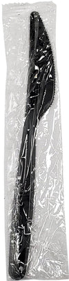 Value+ Black Plastic Knives - 250/Case, Black