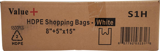 Value+ - S2 High Density - White Shopping Bags Value+ - S2 High Density - White Shopping Bags