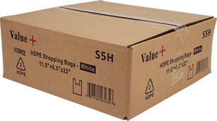 Value+ - S5 High Density - White Shopping Bags Value+ - S5 High Density - White Shopping Bags