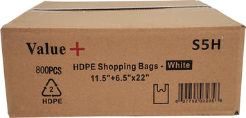 Value+ - S5 High Density - White Shopping Bags Value+ - S5 High Density - White Shopping Bags