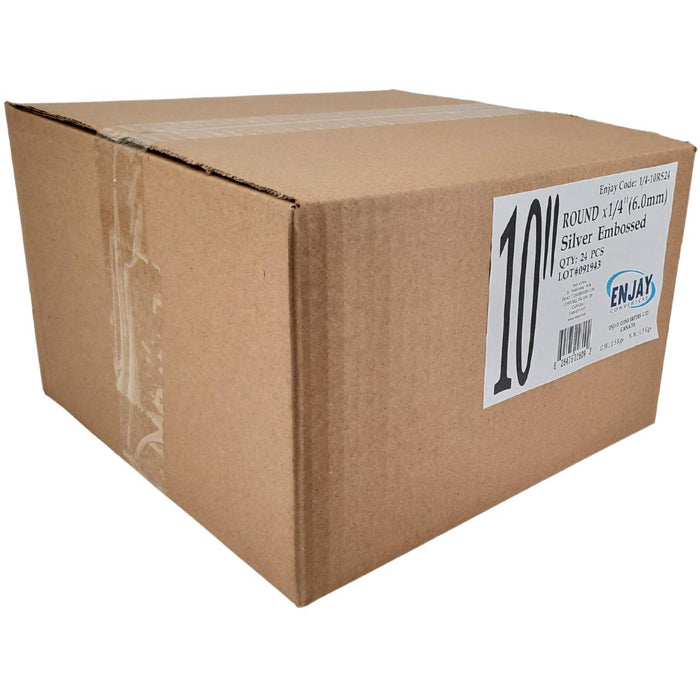 Enjay - Cake Board - Round - Silver - 10x1/4