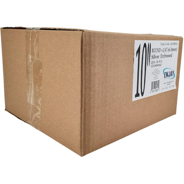 Enjay - Cake Board - Round - Silver - 10x1/4