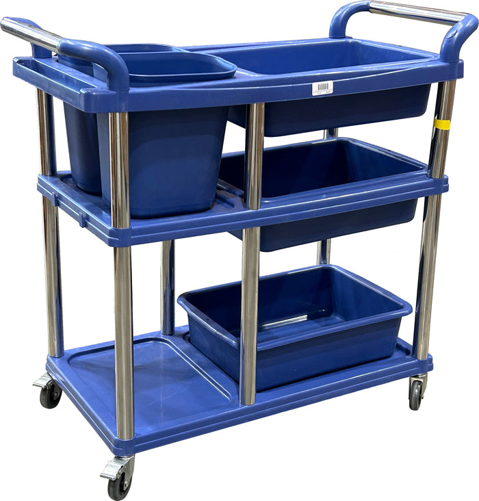 Spartano - Restaurant Cart (80*45*92.5 cm) w/ 3 Trays + 2 Buckets - 4880