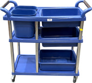 Spartano - Restaurant Cart w/ 3 Trays + 2 Buckets - 4880 Spartano - Restaurant Cart w/ 3 Trays + 2 Buckets - 4880