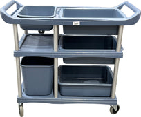 Spartano - Large, Utility Cart w/ 4 Trays + 2 Buckets - Black - 4879 Spartano - Large, Utility Cart w/ 4 Trays + 2 Buckets - Black - 4879
