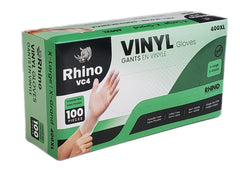 Rhino - VC4 - Clear Vinyl Gloves - Extra Large - 400XL Rhino - VC4 - Clear Vinyl Gloves - Extra Large - 400XL