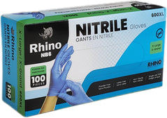 Rhino - NB6 - Blue Nitrile Gloves - Extra Large - 600XL Rhino - NB6 - Blue Nitrile Gloves - Extra Large - 600XL