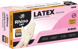 Rhino - Latex Gloves - Powder Free - Medium - M700 Rhino - Latex Gloves - Powder Free - Medium - M700