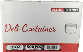 Value+ - 16oz Clear PP Deli Container Value+ - 16oz Clear PP Deli Container