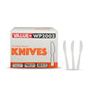 Value+ - Heavy - Plastic Knives - White - Ind. Wrapped - WP2002