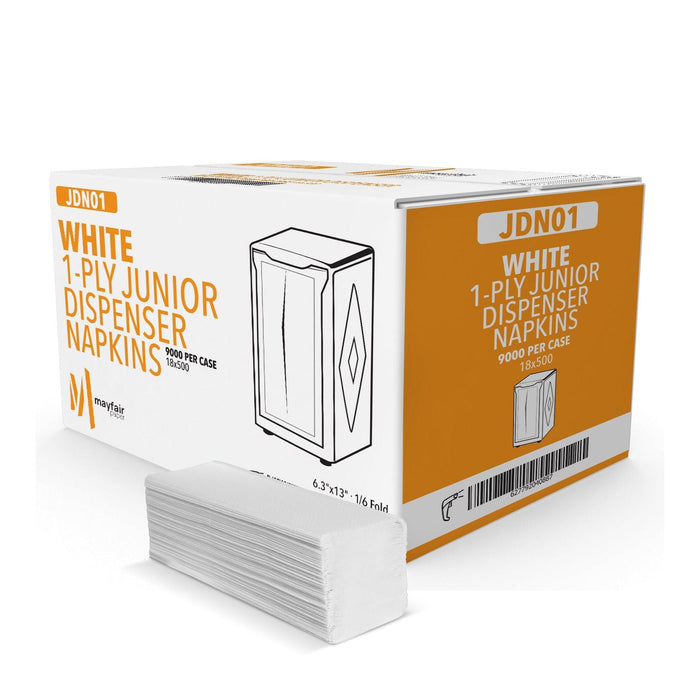 Mayfair - 1 Ply Junior Dispenser Napkins 1/6 Fold - White - JDN01