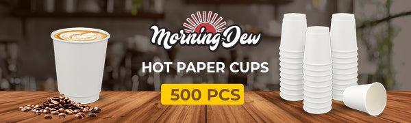 Morning Dew - 12oz Hot Paper Cup - Double Wall - White - D-H12W