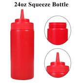 Pro-Kitchen - 24oz Squeeze Bottle - Standard - Red - QY411R