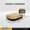 Rhino-Foil - Small (26oz) Black & Gold Foil Cont. w/ Clear Dome Lid