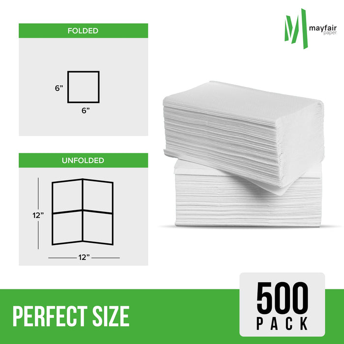 Mayfair - 1 Ply Lunch Napkins 1/4 Fold - White - LNAP01