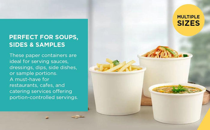Morning Dew - 4 oz Paper Soup Container - White - 4SCW