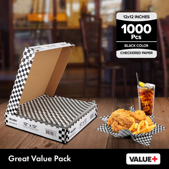 Value+ - Checkered Sheets - Black - 12
