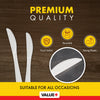 Value+ - Heavy - Plastic Knives - White - Ind. Wrapped - WP2002