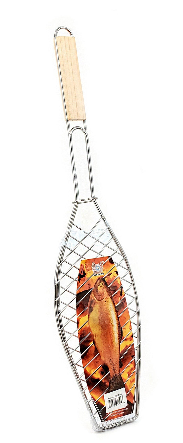 BBQ Grill Basket - 150x360mm Wood Handle