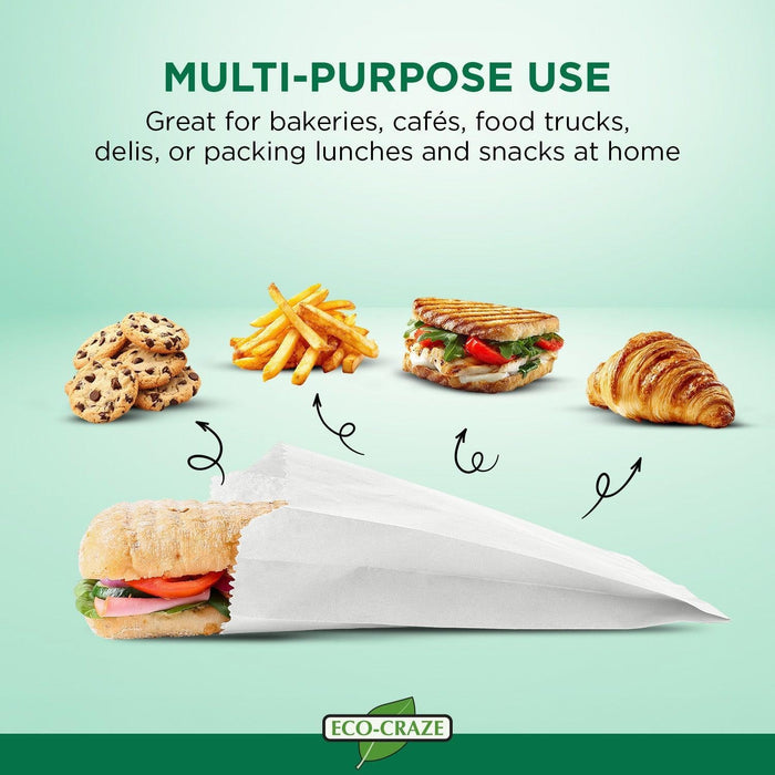 Eco Craze – Jumbo Sandwich Bags 6x2x9 – White