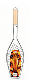 BBQ Grill Basket - 150x360mm Wood Handle