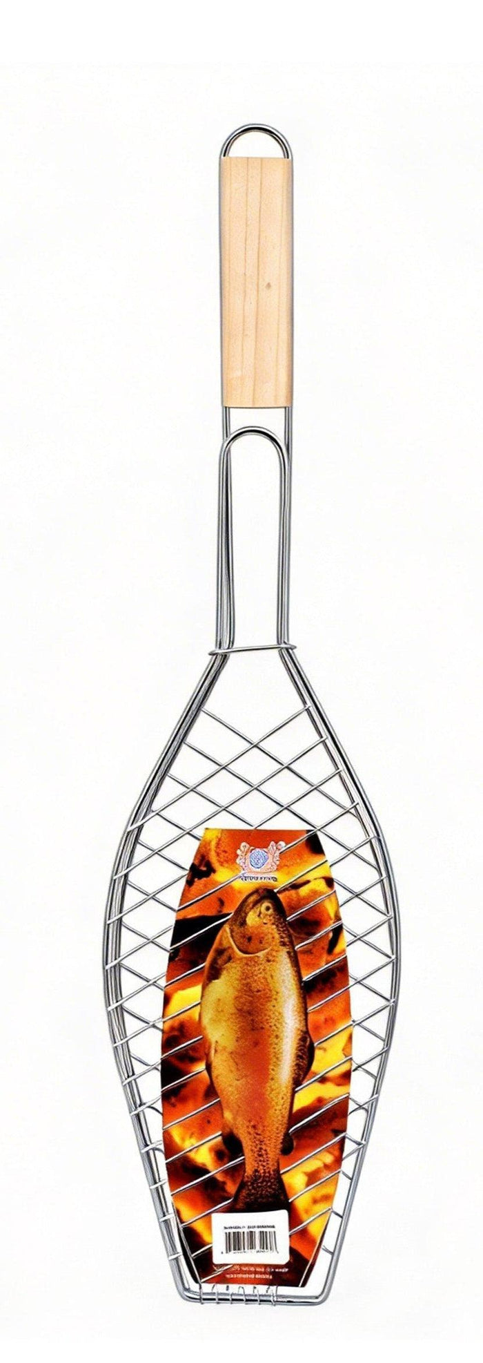 BBQ Grill Basket - 150x360mm Wood Handle