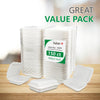 Eco-Craze - MFPP Clamshell Container - 9x6x2.6 - Double Lock - Vented - White