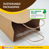 Prime Bags - Bella - Self Adhesive Paper Bags with Twisted Handles - 10x5x13