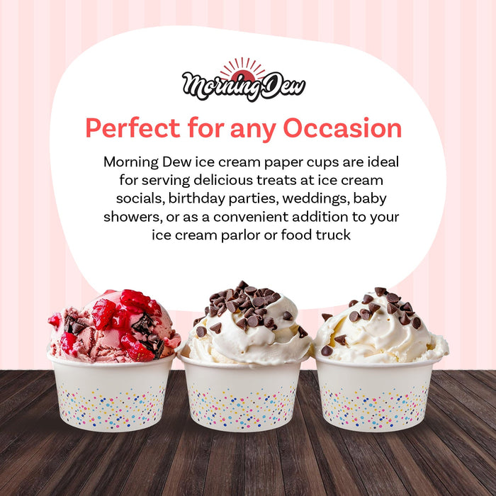 Morning Dew - 4oz - Ice Cream Paper Cups - Celebration Print - IPC4C