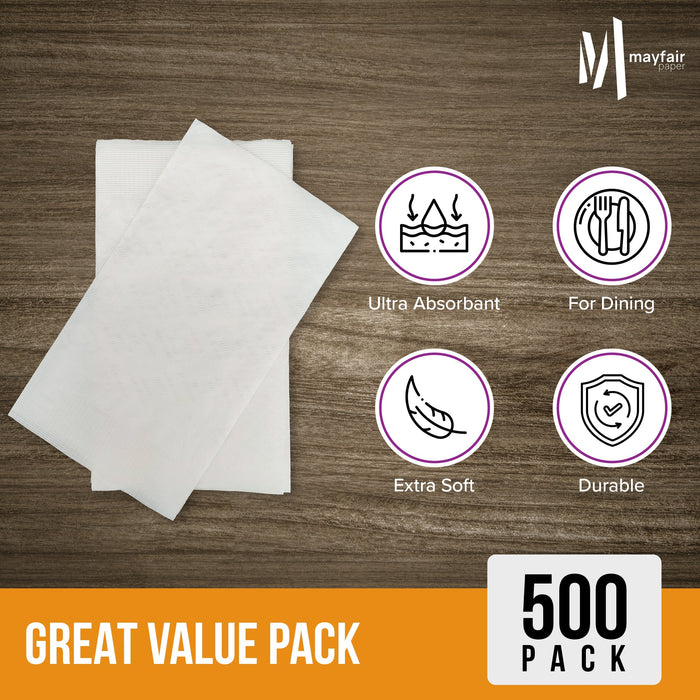 Mayfair - 1 Ply Junior Dispenser Napkins 1/6 Fold - White - JDN01