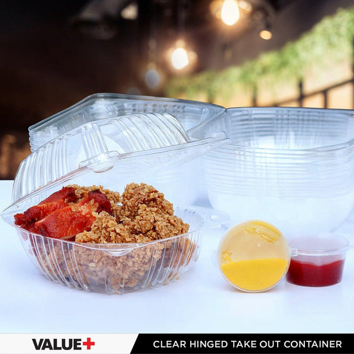 Value+ - Dual Lock - 5in Clear Hinged Containers - CV551
