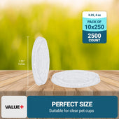 Value+ - 3.25oz-4oz PET Flat Portion Cup Lids - PC400L - 74mm