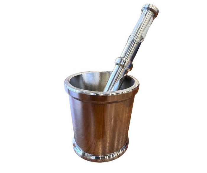 Stainless Steel Mortar & Pestle - 9cm dia x 9cm ht