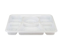 CLR - Plastic Tray (Thali) - 6 Compartment - White 20 pk