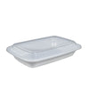 Value+ - 16oz Rectangle Plastic Container - White