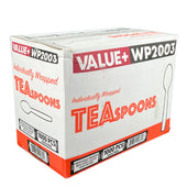 Value+ - Heavy - Plastic Tea Spoons - White - Ind. Wrapped - WP2003