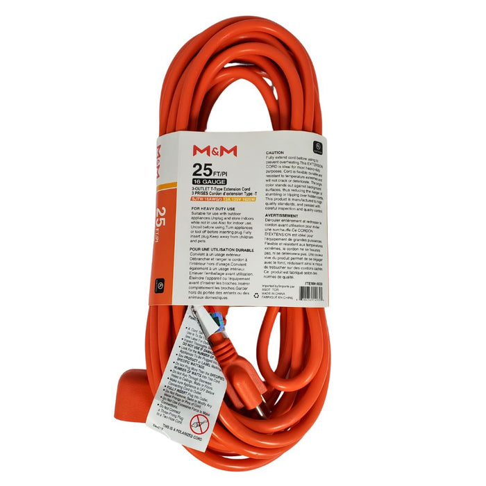 Extension Cord 24/25ft - 3 Outlet