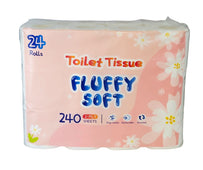 Fluffy Soft - Toilet Tissue - 2 ply - White