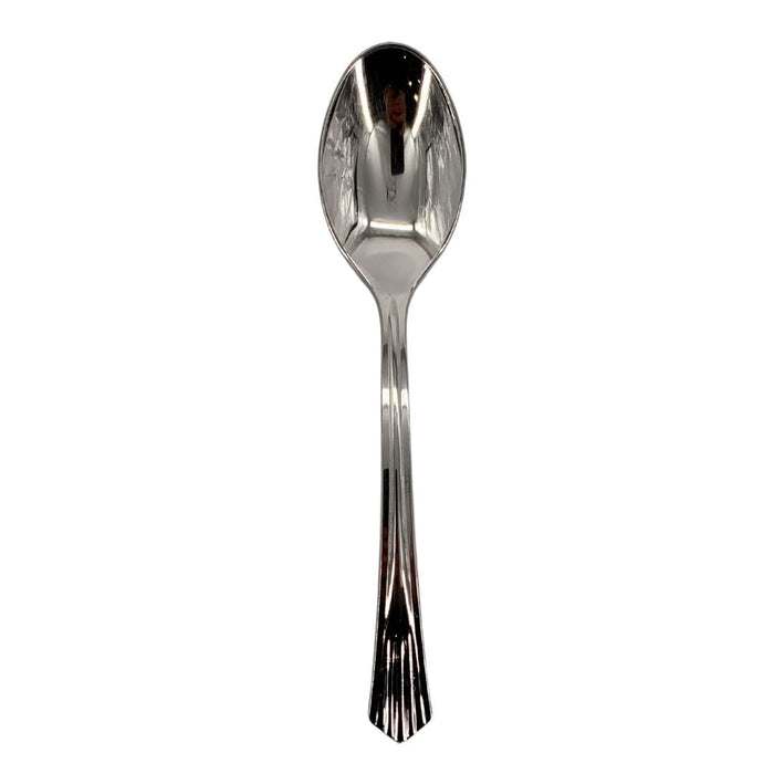 Plastic Soup Spoon - Silver - 18.9x3.9cm - SS58