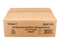 Value+ - S5 High Density - White Shopping Bags