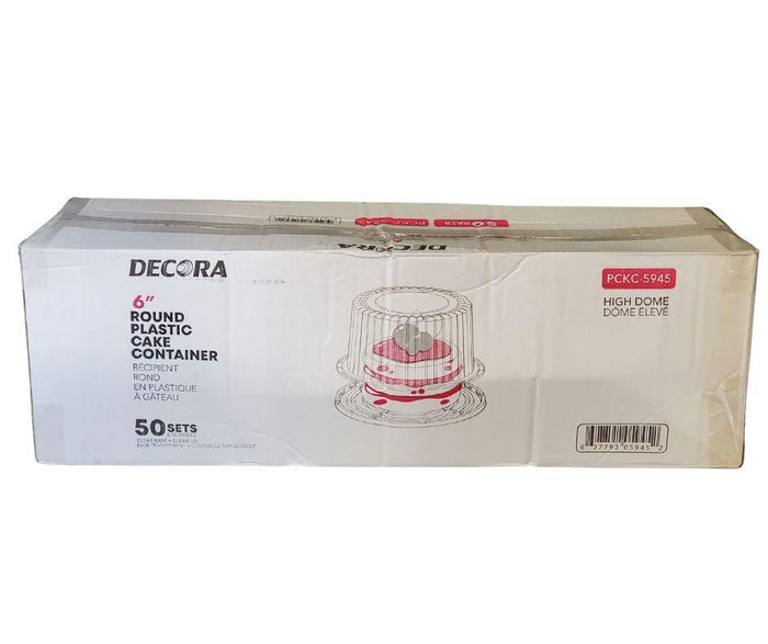 Decora - 6inch - Plastic Round Cake Box - Clear - Combo