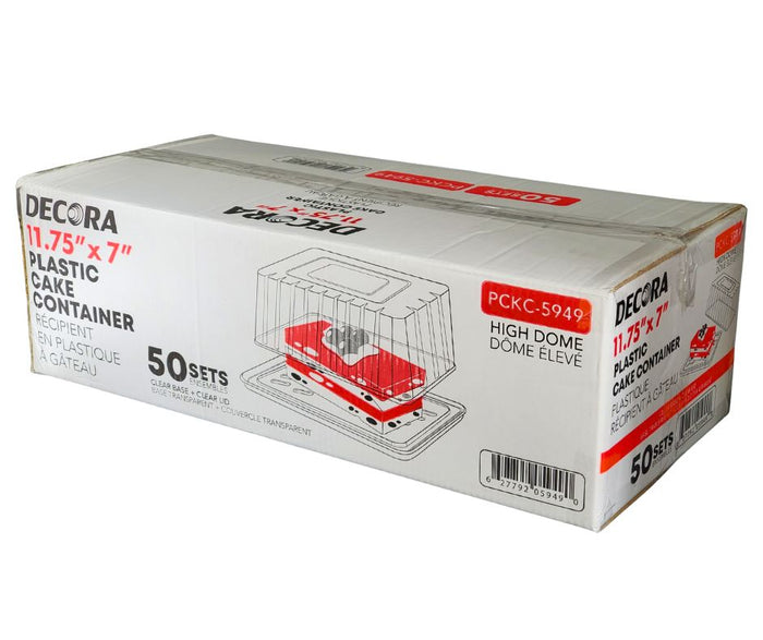 Decora - Plastic Cake Box Clear - Combo - 11.42''x7''