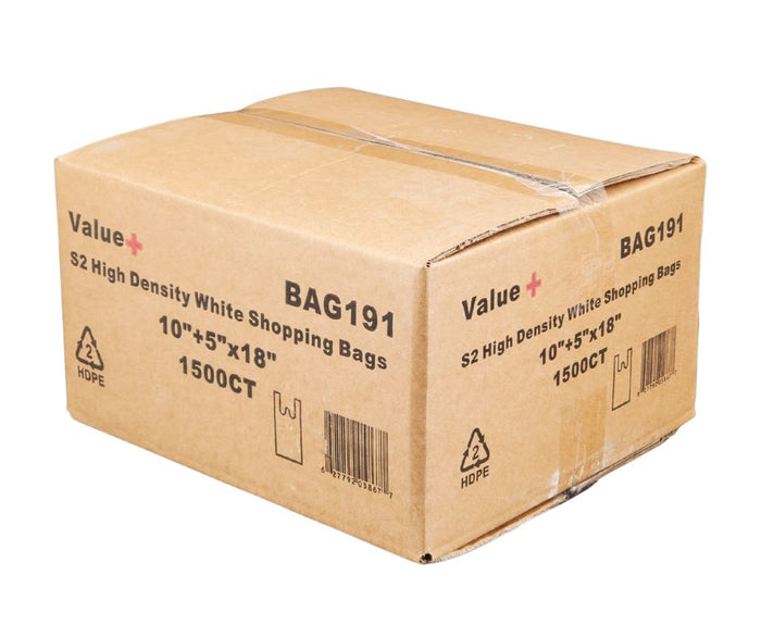 Value+ - S2 High Density - White Shopping Bags