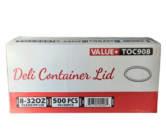 Value+ - Clear PP Deli Lid - 8 - 32oz