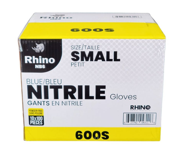 Rhino - NB6 - Blue Nitrile Gloves - Small - 600S