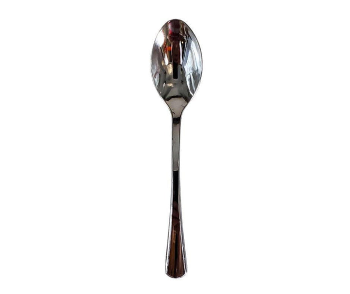 Plastic Tea Spoon - SILVER - 13.3cm - SS22