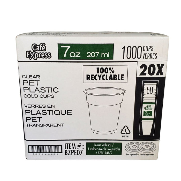 Cafe Express - Clear Plastic Cups - 7oz