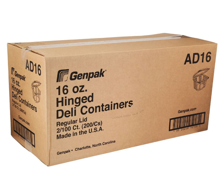 Genpak - Hinged Deli Container - Clear - 16oz - AD16