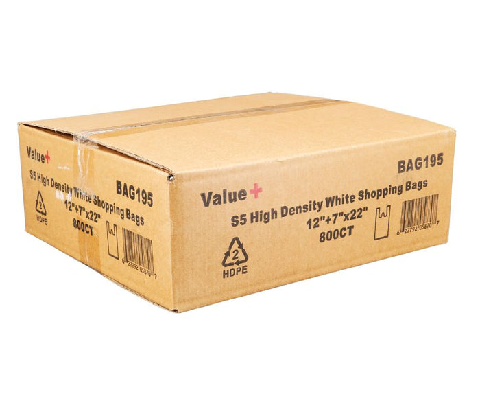 Value+ - S5 High Density - White Shopping Bags